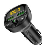 FLOVEME Duales USB-Autoladegerät Bluetooth-Sender Freisprech-Ladegerät FM-Radio-Kit mit SD-Kartensteckplatz Schwarz