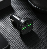 FLOVEME Double chargeur de voiture USB émetteur Bluetooth chargeur mains libres Kit radio FM avec fente pour carte SD noir