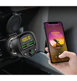 FLOVEME Cargador de coche USB dual Transmisor Bluetooth Cargador de manos libres Kit de radio FM con ranura para tarjeta SD Negro