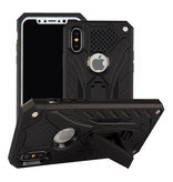 Stuff Certified® iPhone X - Custodia per armatura militare Cover Custodia in TPU nera + cavalletto