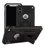 Stuff Certified® iPhone 8 Plus - Custodia per armatura militare Cover Custodia in TPU nera + cavalletto