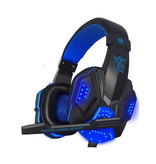 EastVita Casque de jeu PC780 Casque d'écoute sur l'oreille avec microphone bleu