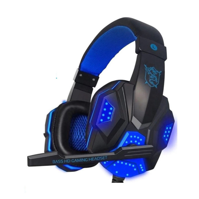 Auriculares para juegos PC780 Auriculares para colocar sobre la oreja con micrófono Azul