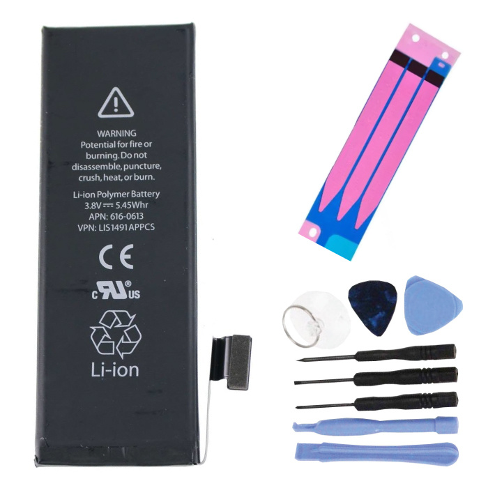 Kit de Réparation Batterie iPhone 5S (+ Outils & Autocollant Adhésif) - Qualité AAA +