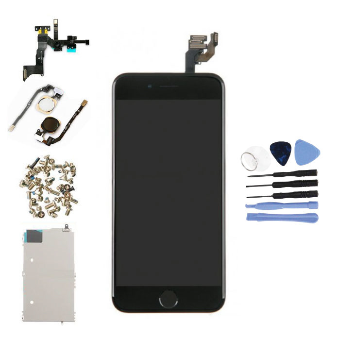 iPhone 6 4,7-calowy wstępnie zmontowany wyświetlacz (ekran dotykowy + LCD + części) Jakość AAA + - czarny + narzędzia