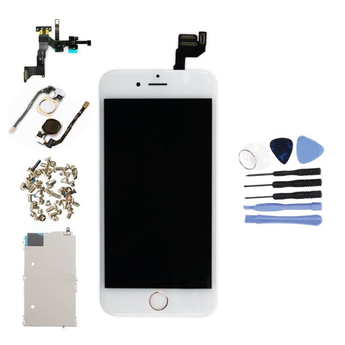 Wstępnie zmontowany wyświetlacz iPhone 6S 4,7 cala (ekran dotykowy + LCD + części) Jakość AAA + - biały + narzędzia