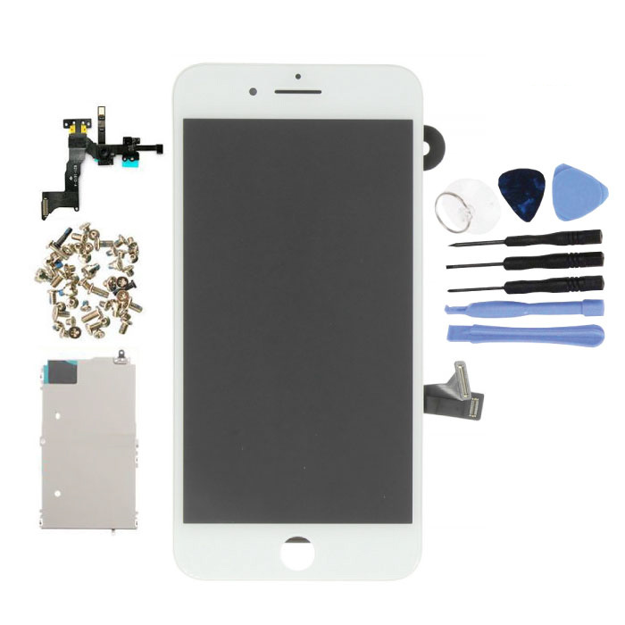 iPhone 8 Plus Wstępnie zmontowany ekran (ekran dotykowy + LCD + części) Jakość A + - biały + narzędzia