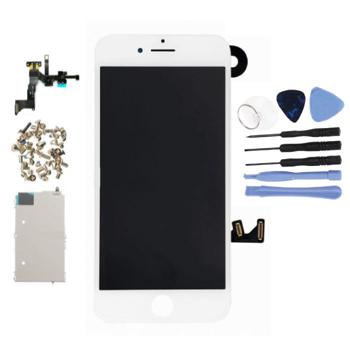 iPhone 7 Plus Vormontierter Bildschirm (Touchscreen + LCD + Teile) AAA + Qualität - Weiß + Werkzeuge
