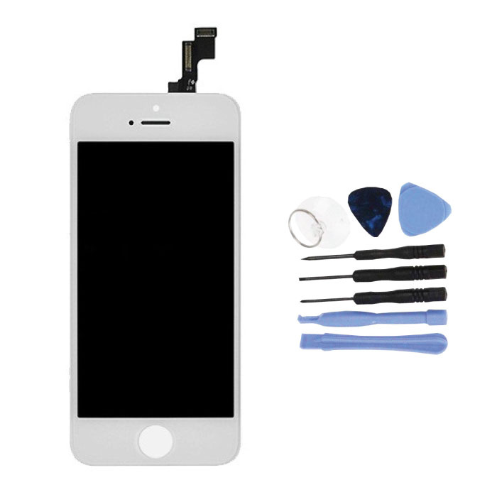 Écran iPhone SE / 5S (écran tactile + LCD + pièces) Qualité AAA + - Blanc + Outils