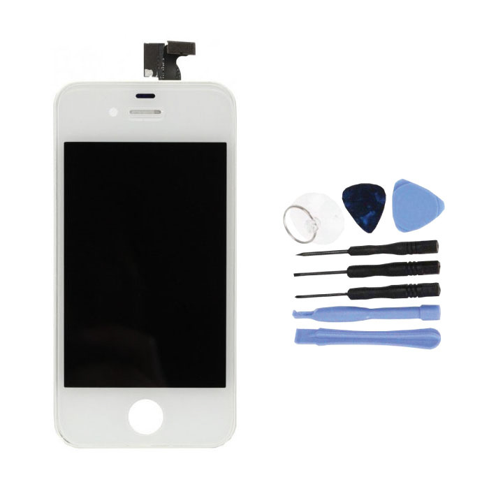 iPhone 4S Bildschirm (Touchscreen + LCD + Teile) AAA + Qualität - Weiß + Werkzeuge