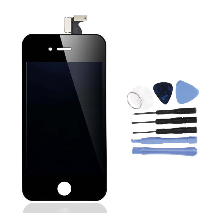 iPhone 4 Bildschirm (Touchscreen + LCD + Teile) AAA + Qualität - Schwarz + Werkzeuge