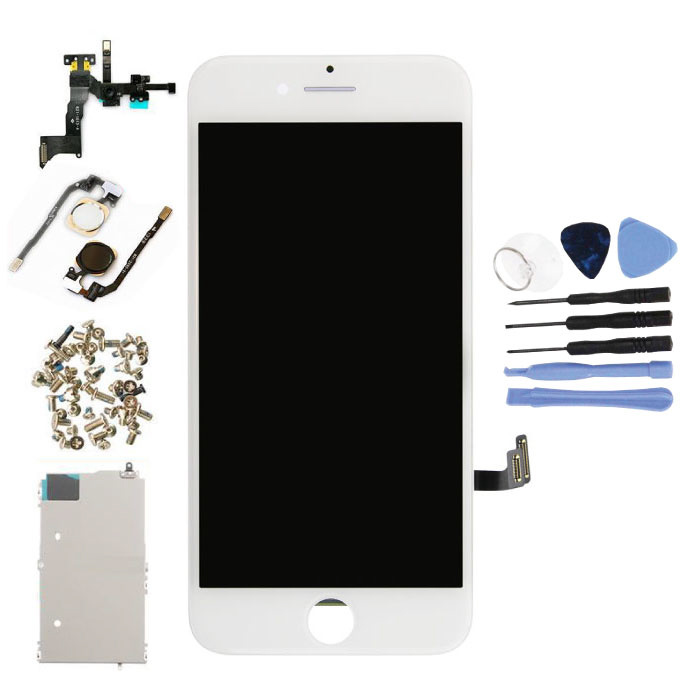 Schermo preassemblato per iPhone 7 (touchscreen + LCD + parti) AA + qualità - bianco + strumenti