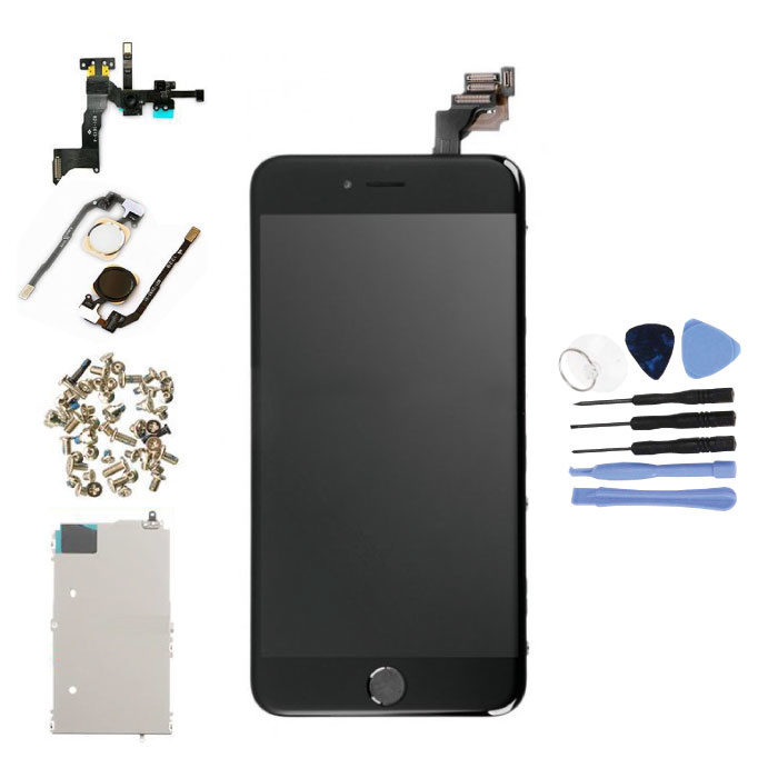 iPhone 6S Plus Wstępnie zmontowany ekran (ekran dotykowy + LCD + części) AA + Jakość - Czarny + Narzędzia