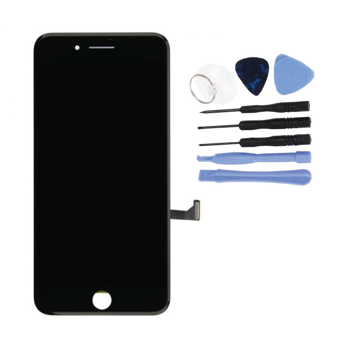 iPhone 7 Plus Bildschirm (Touchscreen + LCD + Teile) AA + Qualität - Schwarz + Werkzeuge