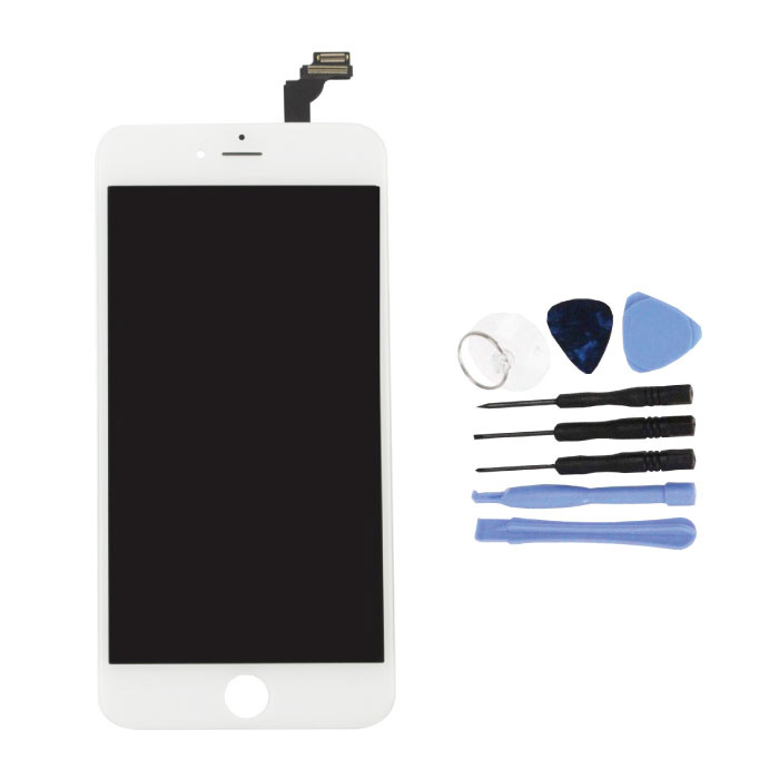 iPhone 6 Plus Bildschirm (Touchscreen + LCD + Teile) AA + Qualität - Weiß + Werkzeuge