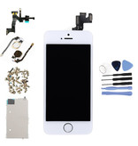 Stuff Certified® iPhone 5S Wstępnie zmontowany ekran (ekran dotykowy + LCD + części) Jakość A + - biały + narzędzia