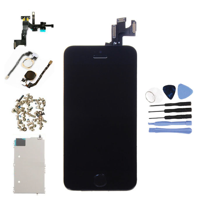 Vormontierter iPhone 5S-Bildschirm (Touchscreen + LCD + Teile) A + Qualität - Schwarz + Werkzeuge