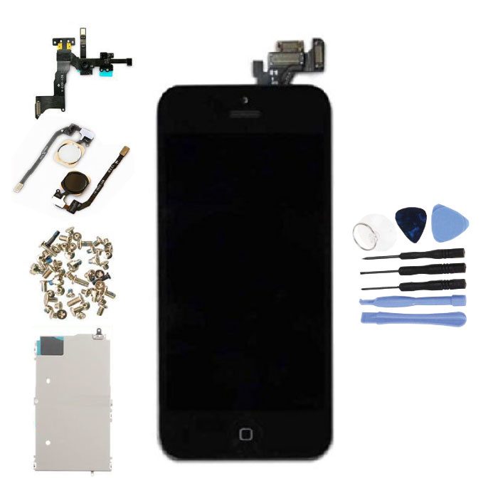 iPhone 5 Wstępnie zmontowany ekran (ekran dotykowy + LCD + części) Jakość A + - czarny + narzędzia