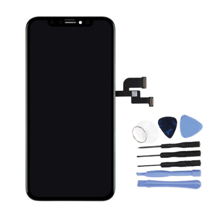 iPhone XS Scherm (Touchscreen + OLED + Onderdelen) AA+ Kwaliteit - Zwart + Gereedschap