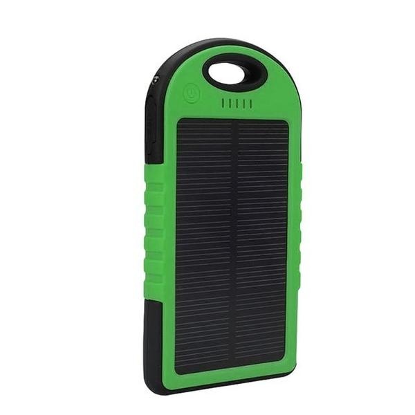 Externe 5000mAh Solar Charger Powerbank Zonnepaneel Noodaccu Batterij Oplader Zon Groen