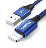 Baseus Lightning Kabel do ładowania USB Kabel do transmisji danych 5M Pleciona ładowarka z nylonu iPhone / iPad / iPod Niebieski
