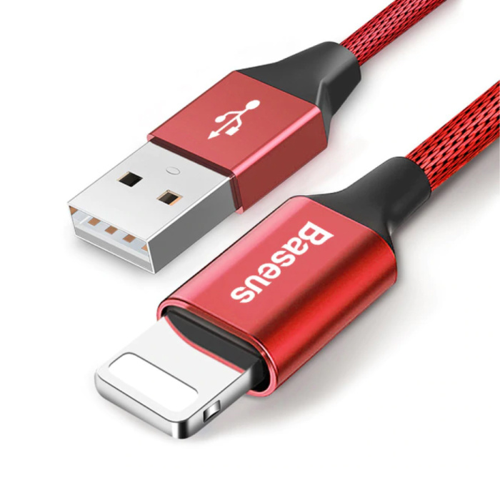 Lightning Cable de carga USB Cable de datos 5M Cargador de nylon trenzado iPhone / iPad / iPod Rojo