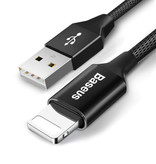 Baseus Blitz USB-Ladekabel Datenkabel 5M Geflochtenes Nylon-Ladegerät iPhone / iPad / iPod Schwarz