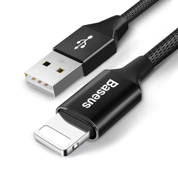 Lightning Cable de carga USB Cable de datos 5M Cargador de nylon trenzado iPhone / iPad / iPod Negro