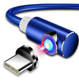 INIU USB 2.0 - iPhone Lightning Magnetische Oplaadkabel 2 Meter Gevlochten Nylon Oplader Data Kabel Data Blauw