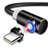 INIU USB 2.0 - iPhone Lightning Magnetyczny kabel do ładowania 1 metrowy pleciony nylonowy kabel do ładowania danych Czarny