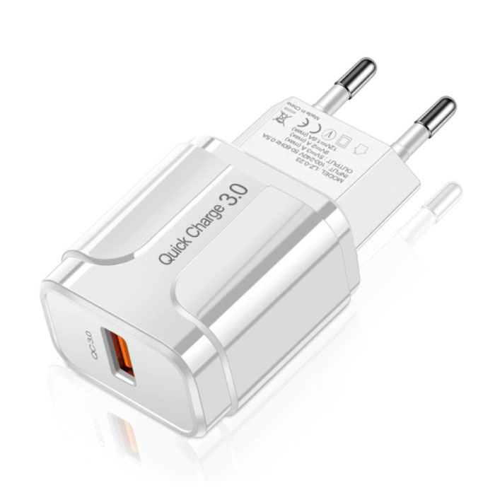 Qualcomm Quick Charge 3.0 USB Cargador de pared Cargador de pared AC Cargador de casa Adaptador de cargador de enchufe - Blanco