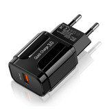 OLAF Qualcomm Quick Charge 3.0 USB Muur Oplader Wallcharger AC Thuislader Stekkerlader Adapter - Zwart