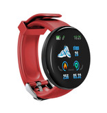 Stuff Certified® Original D18 Smartwatch gebogen HD Smartphone Sport Fitness Sport Aktivität Tracker Uhr iOS Android iPhone Samsung Huawei Red