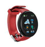 Stuff Certified® Oryginalny Smartwatch D18 Zakrzywiony smartfon HD Sport Fitness Sport Activity Tracker Zegarek iOS Android iPhone Samsung Huawei Red