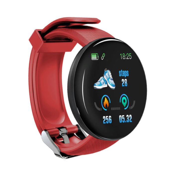 Original D18 Smartwatch gebogen HD Smartphone Sport Fitness Sport Aktivität Tracker Uhr iOS Android iPhone Samsung Huawei Red