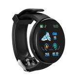 Stuff Certified® Montre intelligente originale D18 incurvée HD Smartphone Fitness Sport activité Tracker montre iOS Android iPhone Samsung Huawei noir