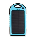 Stuff Certified® Cargador solar externo 5000mAh Banco de energía Panel solar Batería de emergencia Cargador de batería Sun Blue