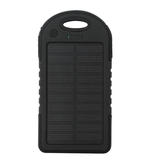 Stuff Certified® External 5000mAh Solar Charger Power Bank Solar Panel Emergency Battery Battery Charger Sun Black