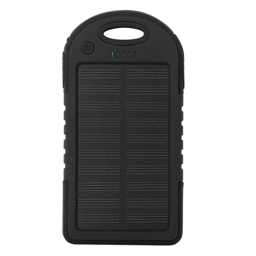 Cargador solar externo 5000mAh Banco de energía Panel solar Batería de emergencia Cargador de batería Sun Black