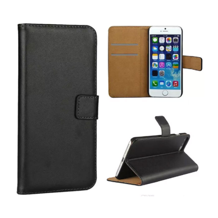 iPhone 8 Plus - Brieftasche Flip Case Cover Cas Case Brieftasche Schwarz