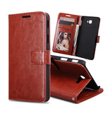 Stuff Certified® Samsung Galaxy S7 Edge - Portefeuille en cuir Flip Case Cover Cas Wallet Marron