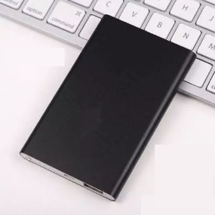 Externes 8800mAh Ultra Thin Power Bank Notfall Akku Ladegerät Schlankes Ladegerät Schwarz