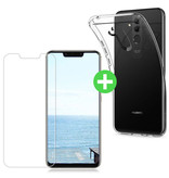 Stuff Certified® Funda de TPU transparente para Huawei Mate 20 Lite + Protector de pantalla Vidrio templado