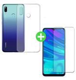 Stuff Certified® Coque en TPU transparente Huawei P Smart 2019 + Protecteur d'écran en verre trempé