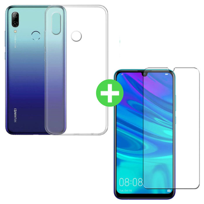 Funda TPU Transparente + Protector de Pantalla para Huawei P Smart 2019 Vidrio Templado