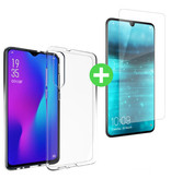 Stuff Certified® Coque en TPU transparente Huawei P30 + Protecteur d'écran en verre trempé