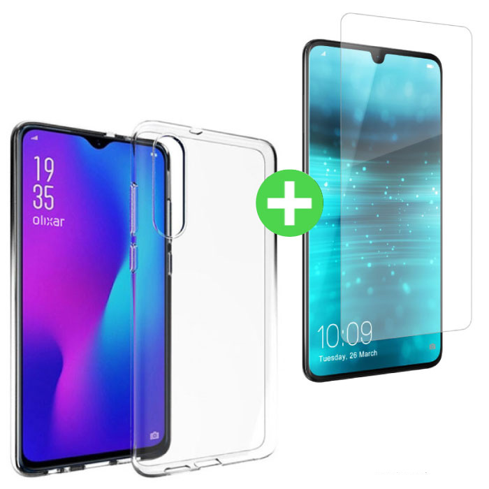 Cover in TPU Trasparente per Huawei P30 + Vetro Temperato Proteggi Schermo