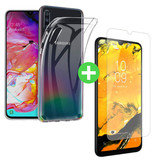 Stuff Certified® Coque en TPU transparente Samsung Galaxy A70 + Protecteur d'écran en verre trempé