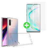 Stuff Certified® Coque en TPU transparente Samsung Galaxy Note 10 + Protecteur d'écran en verre trempé