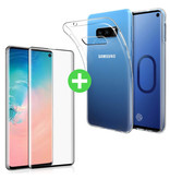 Stuff Certified® Custodia in TPU trasparente per Samsung Galaxy S10e + protezione per lo schermo in vetro temperato